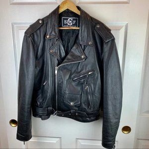 Vintage leather motorcycle jacket, men’s sz 46 (XL)